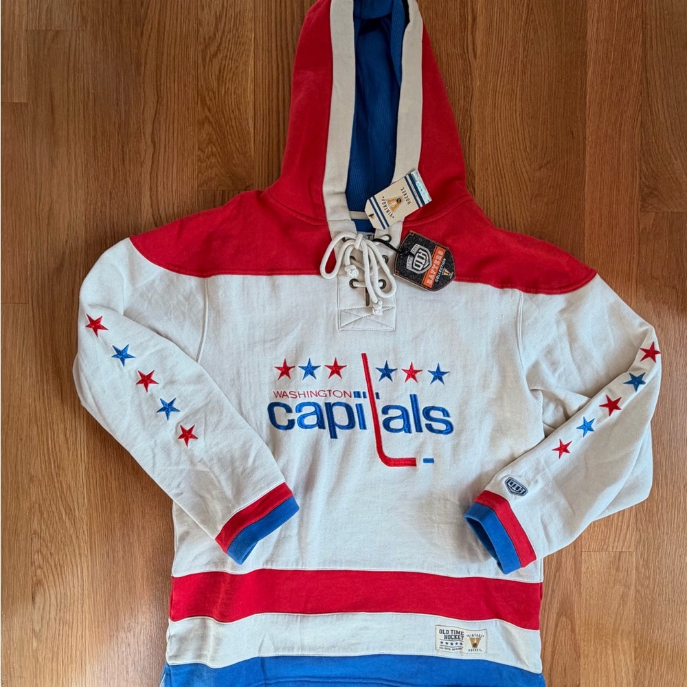 Washington Capitals Red and White Men's Sweater